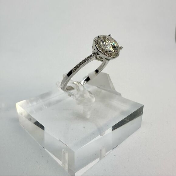 Halo Moissanite Ring Brilliant Round Cut 925 18K GRA 2 Ct Wedding Anniversary - Picture 8 of 11